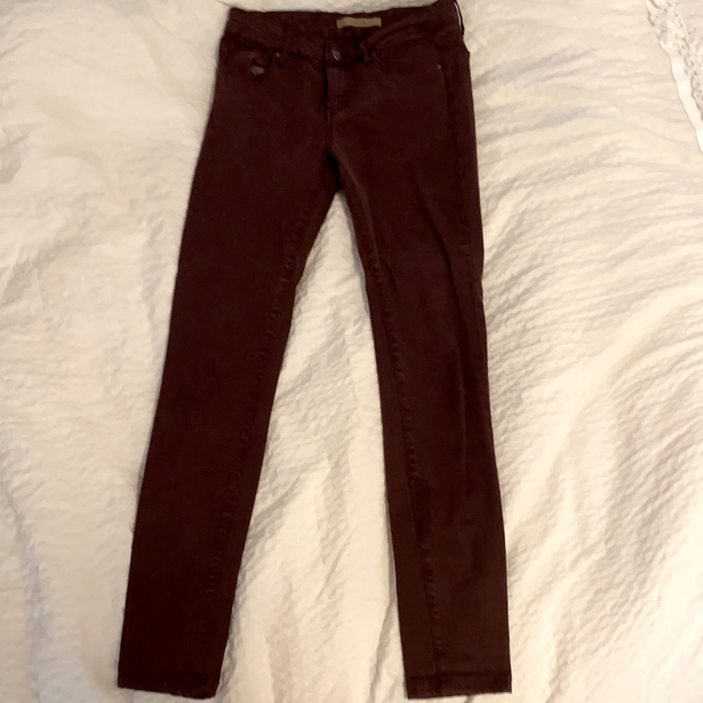 Burgundy Joe’s skinny jeans